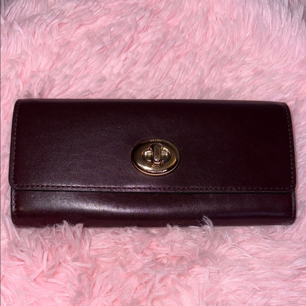 EUC Elegant Burgundy Coach Leather Wallet